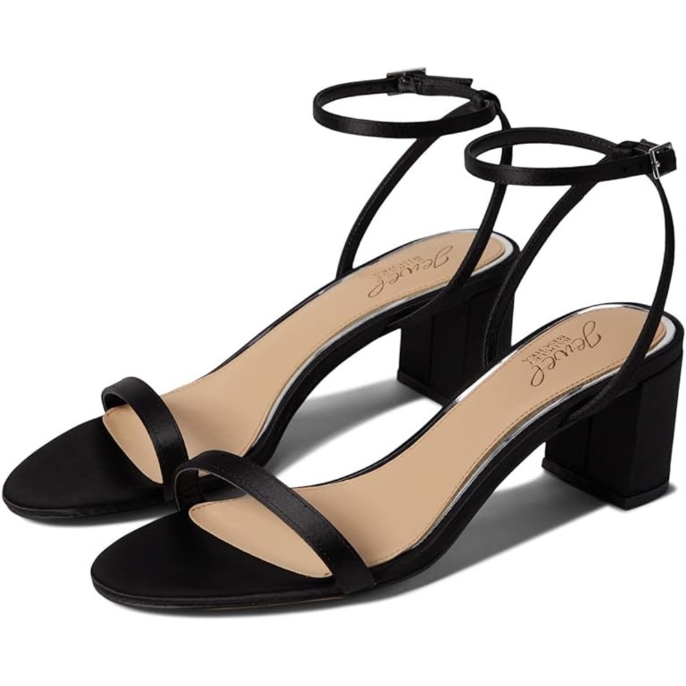 Jewel Bagdley Mischka Black Ankle Strap Heels NIB Women’s Size 10